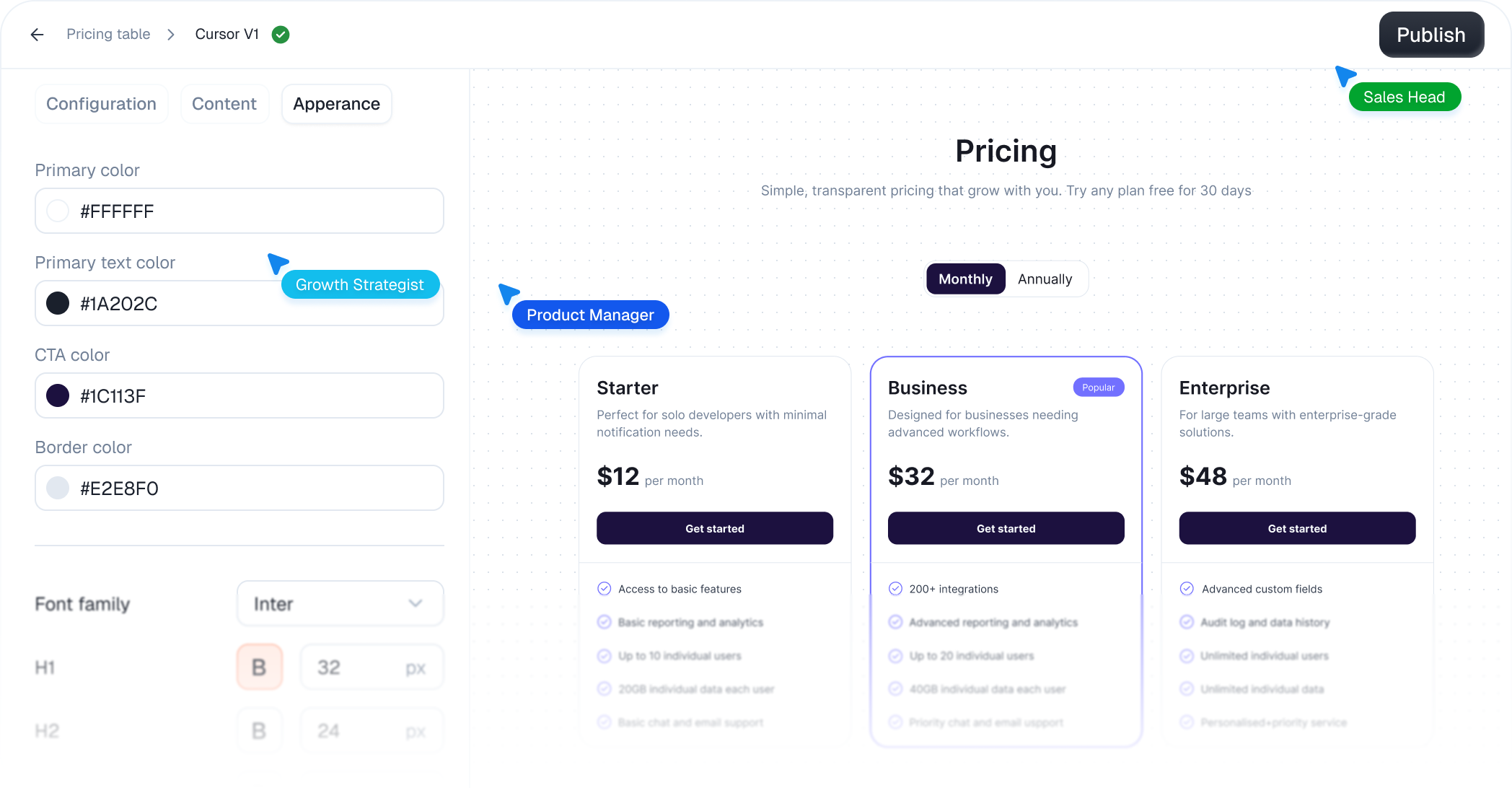 pricingtable