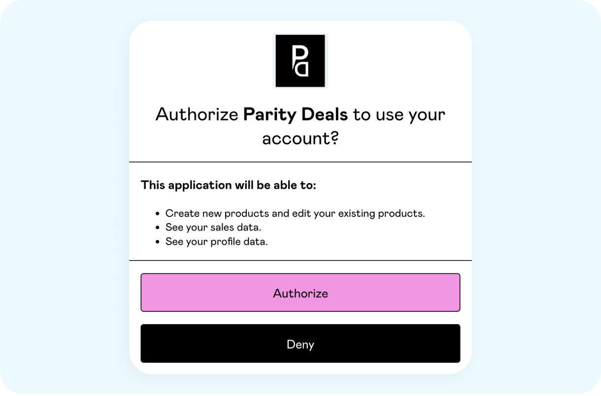 authorize gumroad
